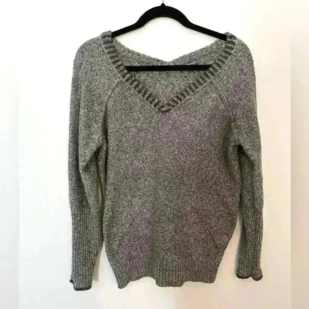 Democracy Grey V Neck Sweater